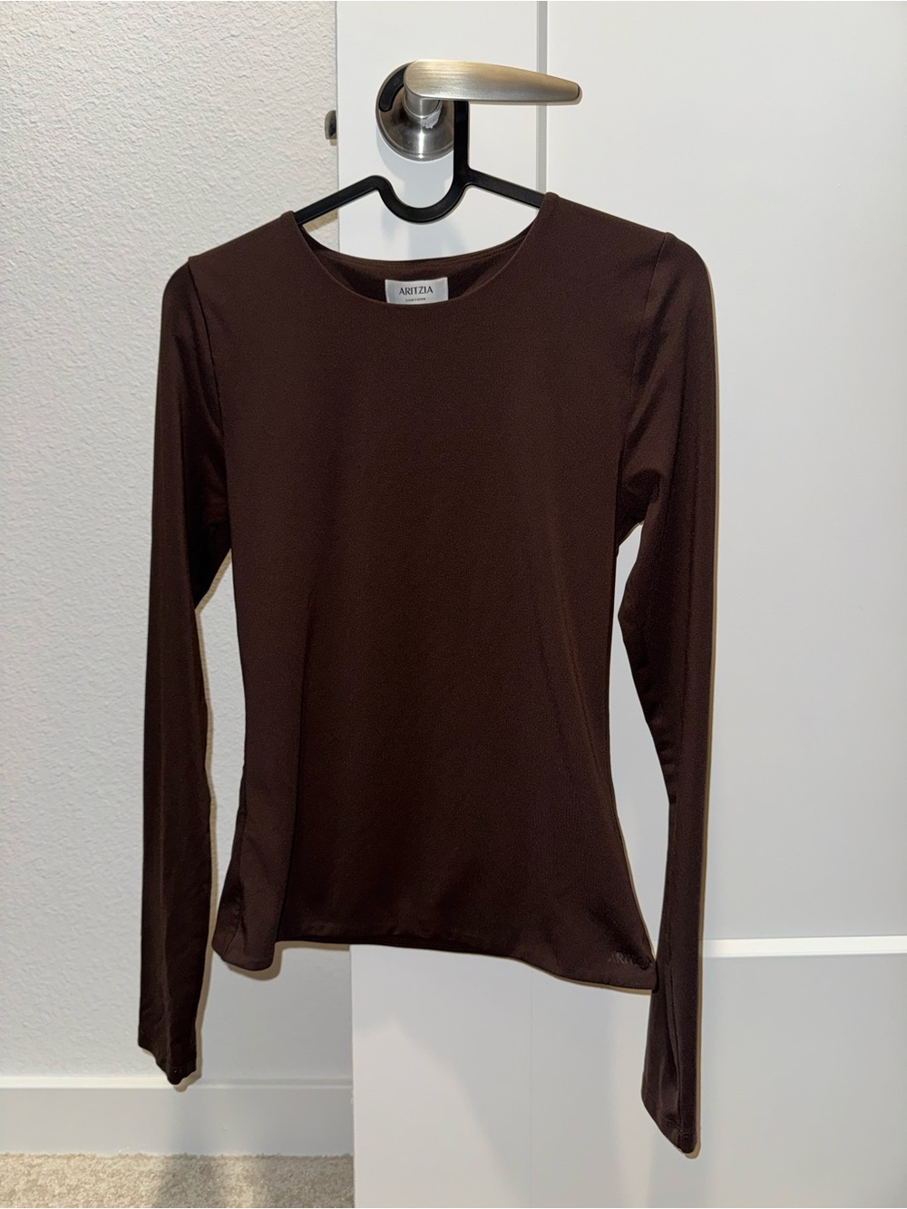 Aritzia Original Contour Splendid Crew Longsleeve rich moca brown
